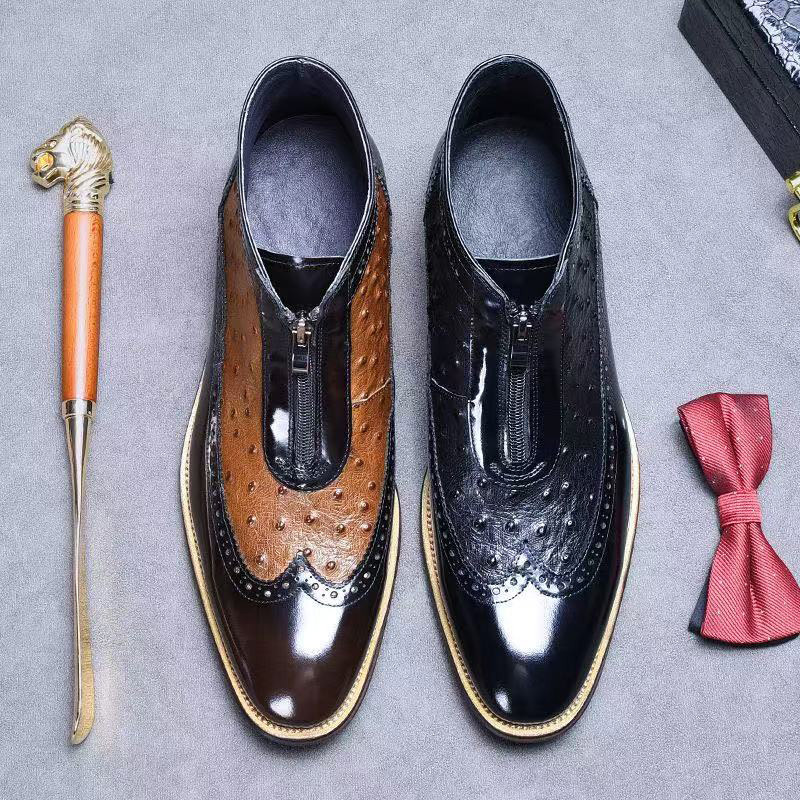 Genuine leather glossy Chelsea boots