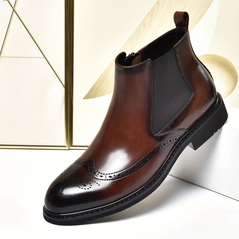 Solid color mid-calf Chelsea boots