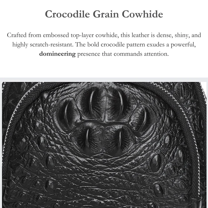 Crocodile Leather Men's Shoulder Chest Bag Crossbody Bag Men's-Zdaazd