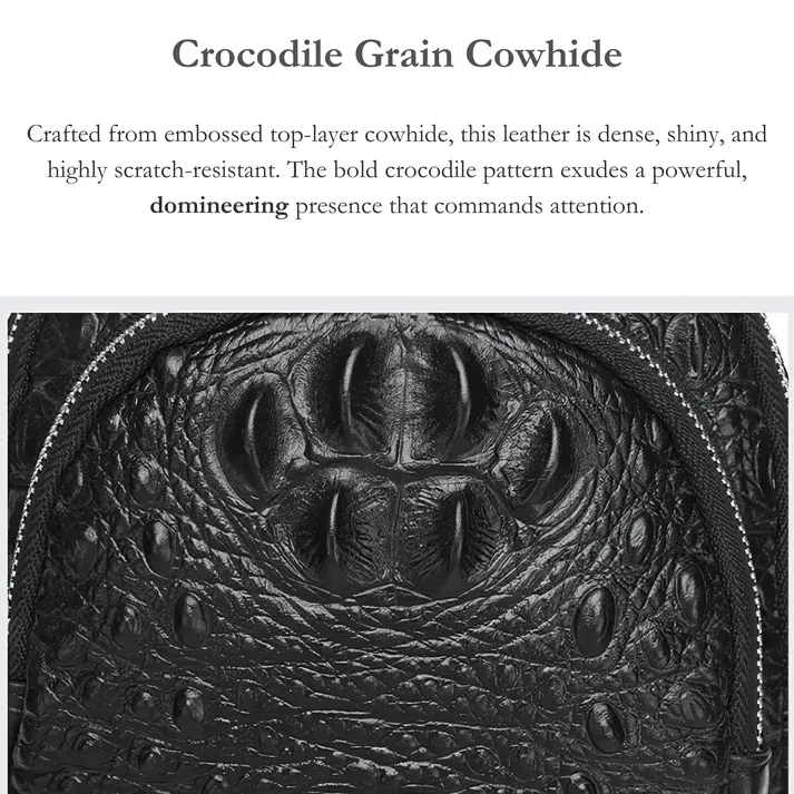 Crocodile Leather Men's Shoulder Chest Bag Crossbody Bag Men's-Zdaazd