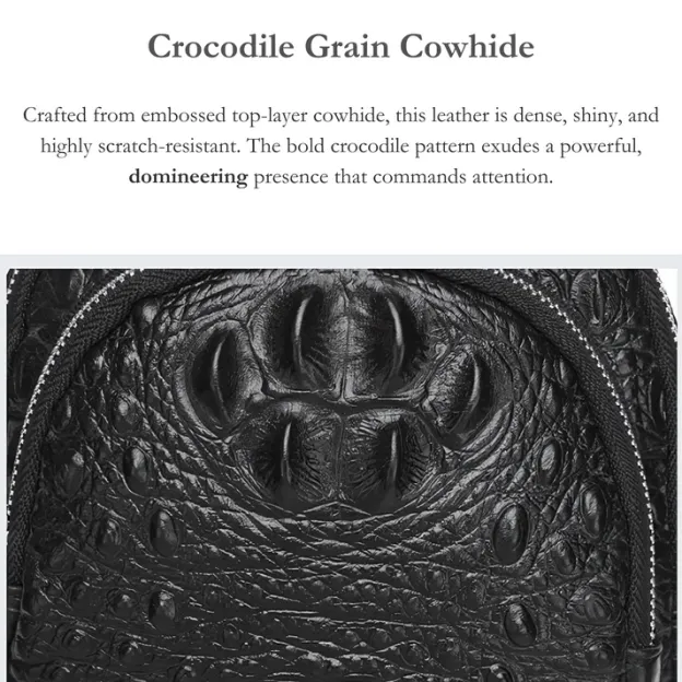 Crocodile Leather Men's Shoulder Chest Bag Crossbody Bag Men's-Zdaazd