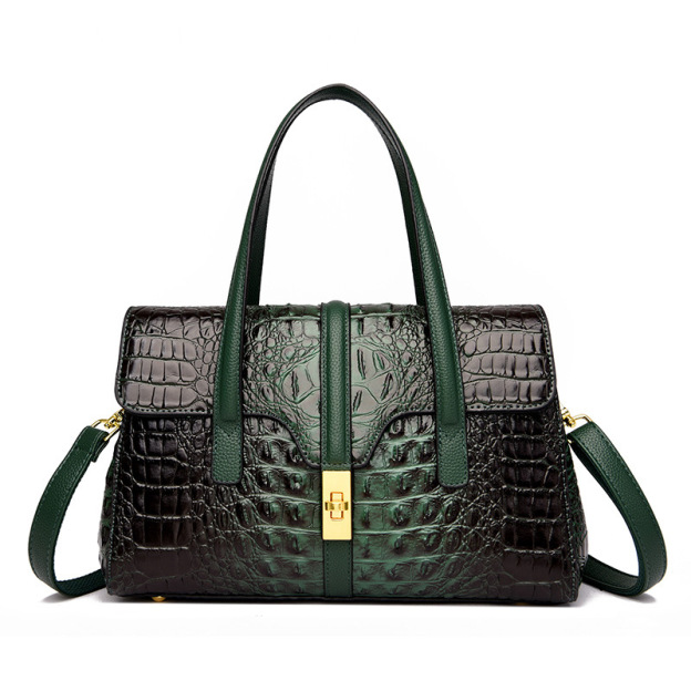 Crocodile leather women's handbag-Zdaazd