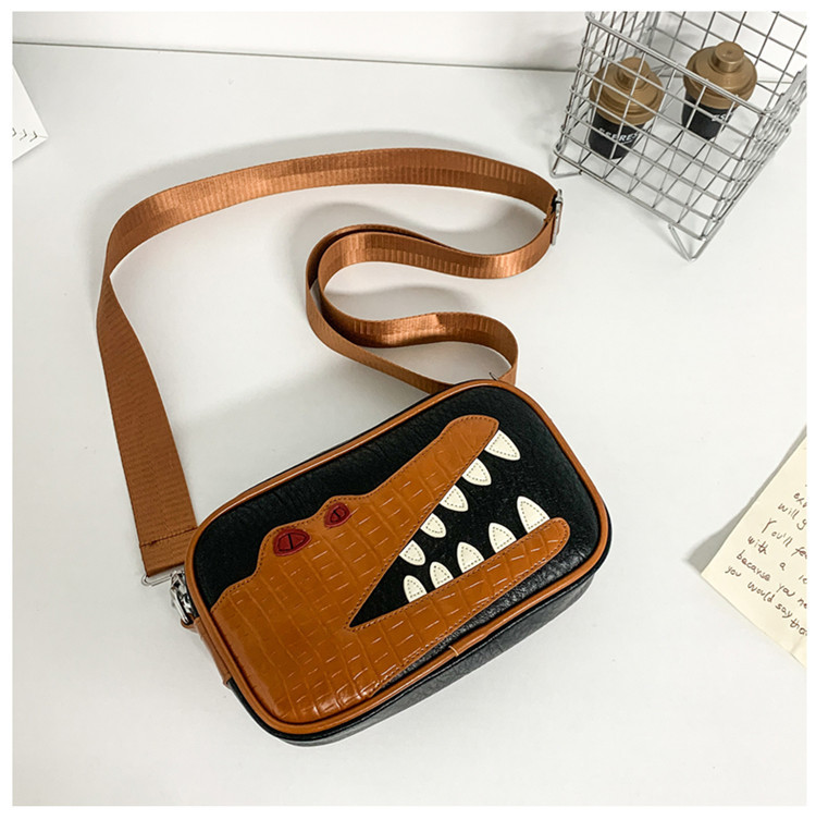 Crocodile Leather Cowhide Personalized Shoulder Slanting Small Square Bag-Zdaazd