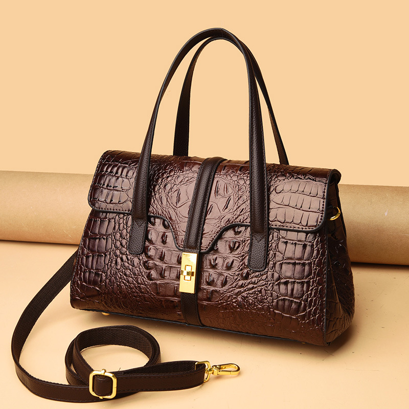 Crocodile leather women's handbag-Zdaazd