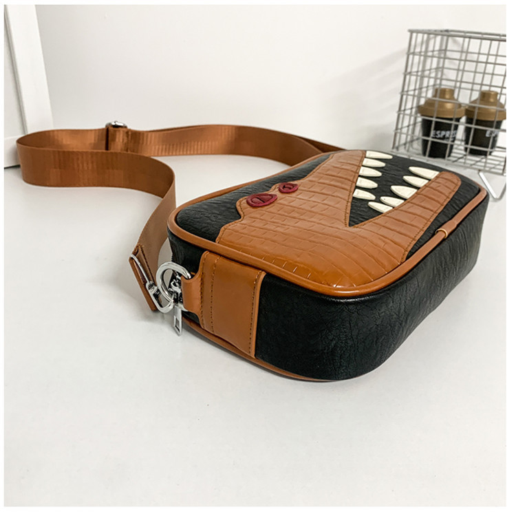 Crocodile Leather Cowhide Personalized Shoulder Slanting Small Square Bag-Zdaazd