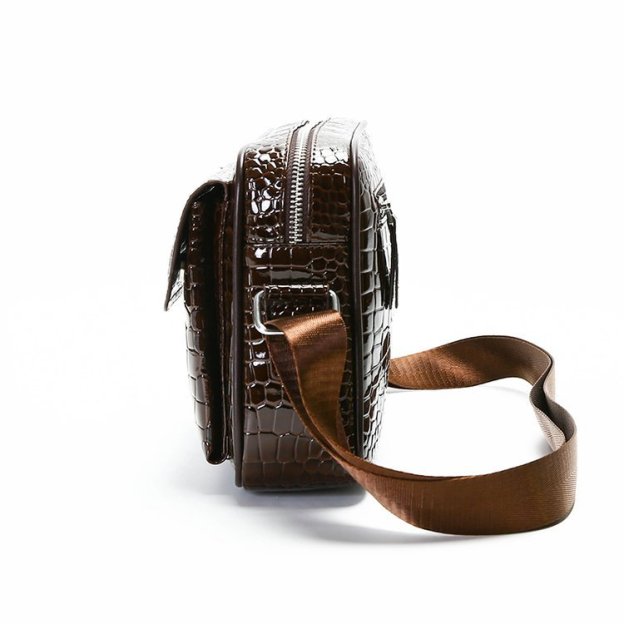 Crocodile leather men's and women's shoulder crossbody bag fashion shiny texture backpacks-Zdaazd