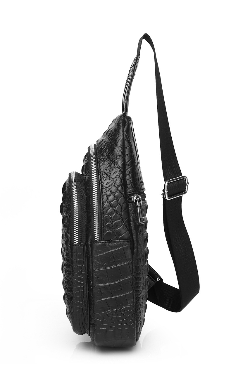 Crocodile Leather Men's Shoulder Chest Bag Crossbody Bag Men's-Zdaazd