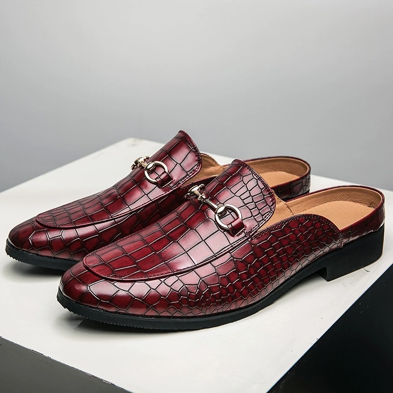 Crocodile Leather Non-slip Loafers Casual Personalized Leather Shoes-Zdaazd