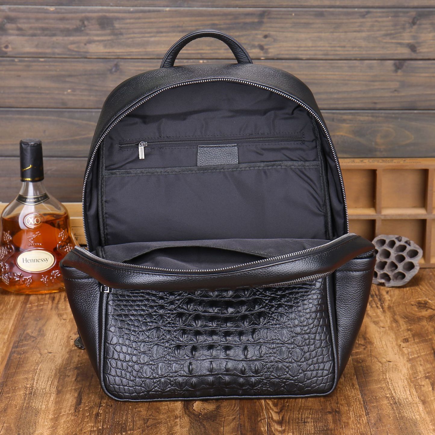 Crocodile leather simple leisure computer shoulder bag large capacity lightweight travel bag-Zdaazd