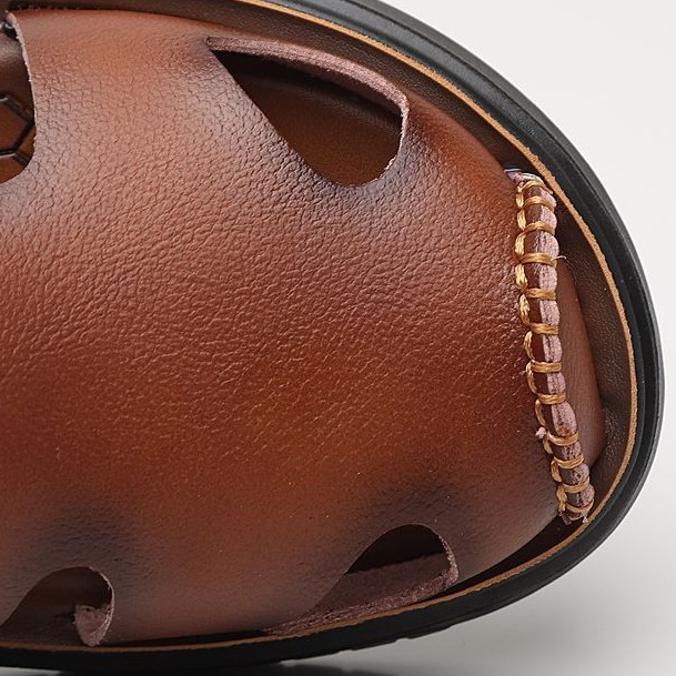 Waterproof non-slip soft sole breathable cowhide sandal slippers-Zdaazd