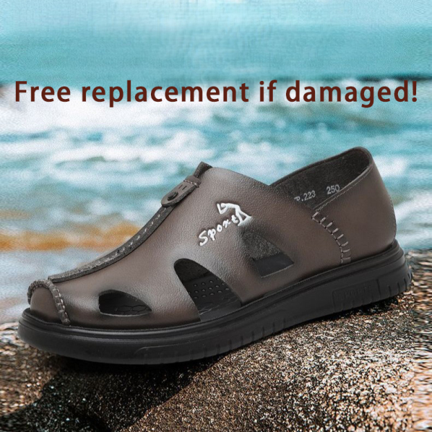 Summer Genuine Cowhide Men's Baotou Sandals-Zdaazd