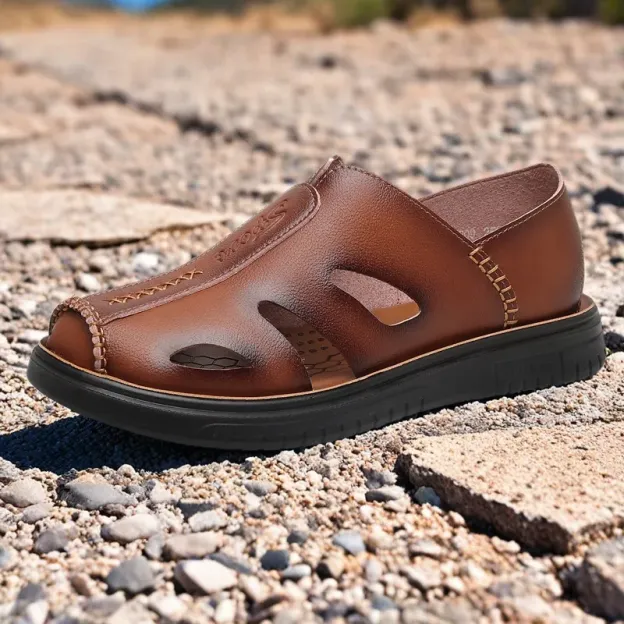 Outdoor leisure cowhide sports non-slip beach shoes-Zdaazd