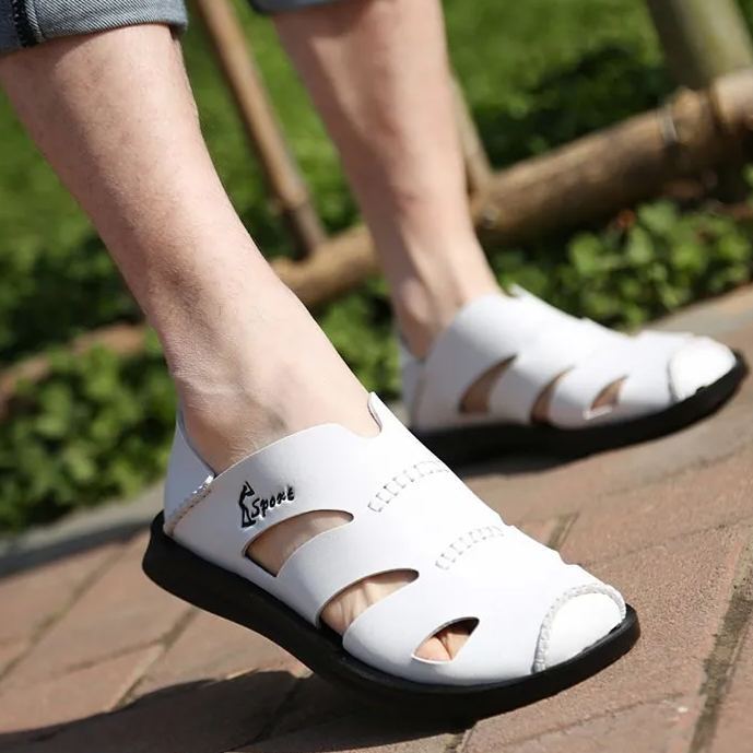 Cowhide Trend Flat Non-slip Beach Shoes-Zdaazd