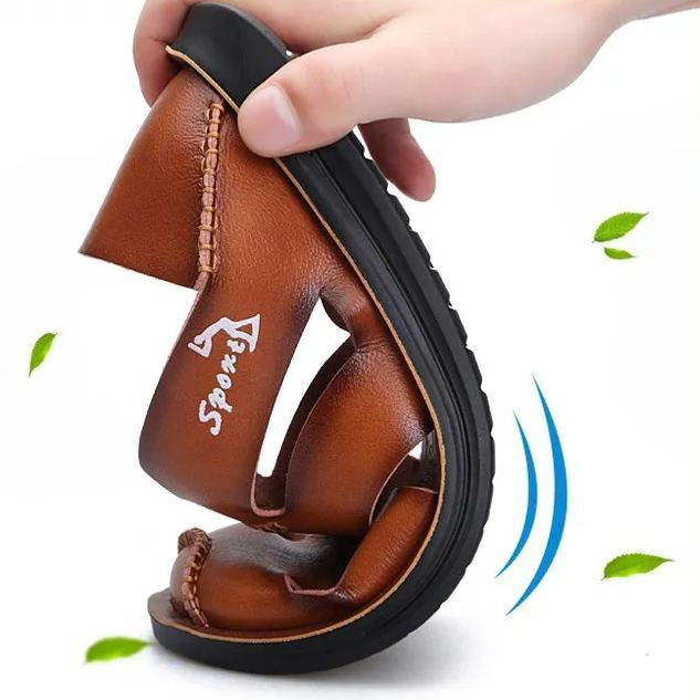 Cowhide Trend Flat Non-slip Beach Shoes-Zdaazd