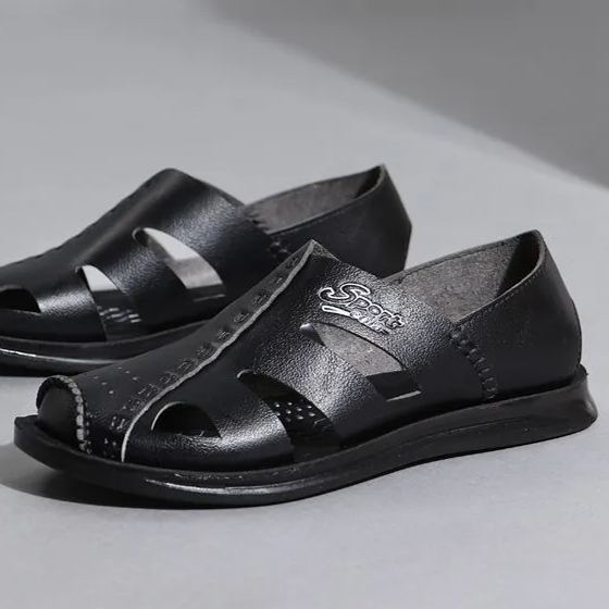 Cowhide summer waterproof, non-slip and breathable slippers for men-Zdaazd