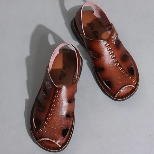 Cowhide summer waterproof, non-slip and breathable slippers for men-Zdaazd