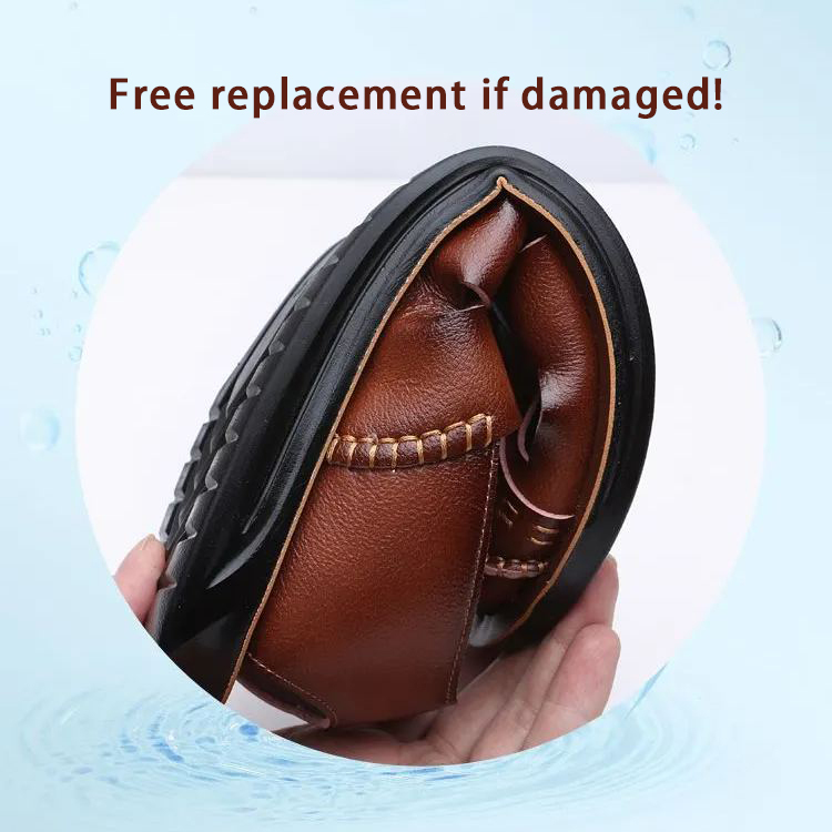 Cowhide summer waterproof, non-slip and breathable slippers for men-Zdaazd