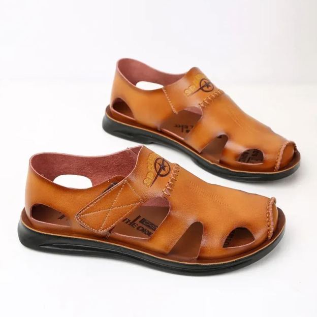 Cowhide soft sole two wear casual men's sandals-Zdaazd