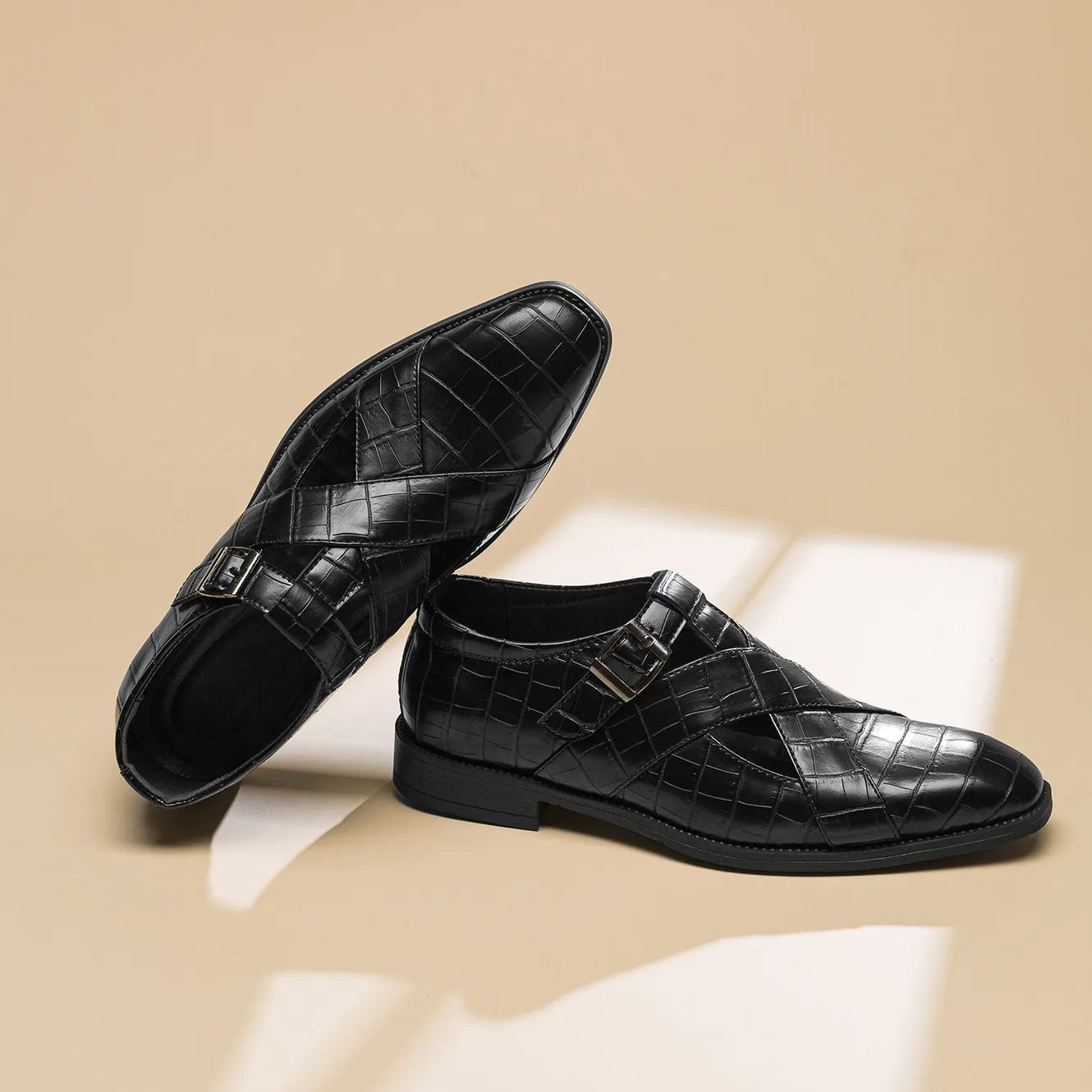  Crocodile Leather Baotou Men's Hollowed Out Summer Outside Sandals -Zdaazd