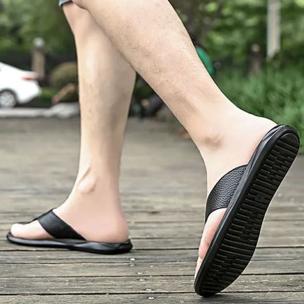 Summer cowhide beach casual sandals for men-Zdaazd