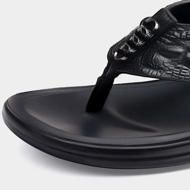  Crocodile Leather Fashion Flip Flops Clip Toe Beach Shoes Sandals-Zdaazd