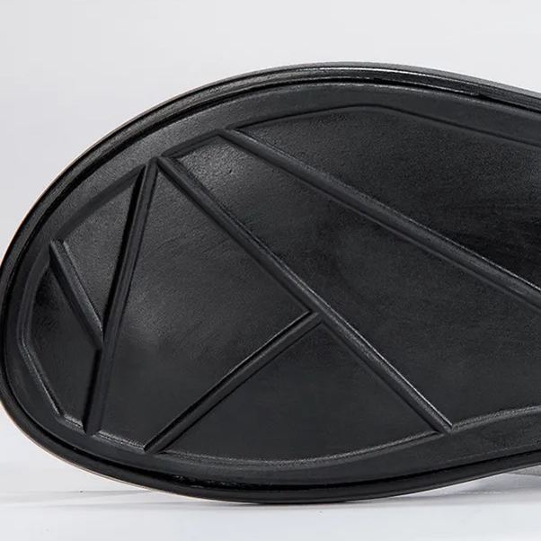 Summer Beach Crocodile Leather Cowhide Embossed Flip Flops Breathable Sandals-Zdaazd