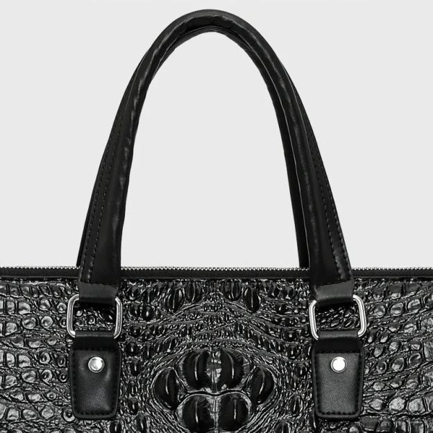 Crocodile Leather Handbag Men's Business Briefcase Crossbody Computer Bag-Zdaazd