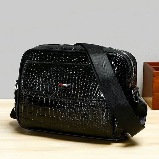 Crocodile leather men's and women's shoulder crossbody bag fashion shiny texture backpacks-Zdaazd