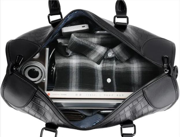   Large capacity long and short distance business travel business shoulder travel Crocodile   skinbag handbag-Zdaazd