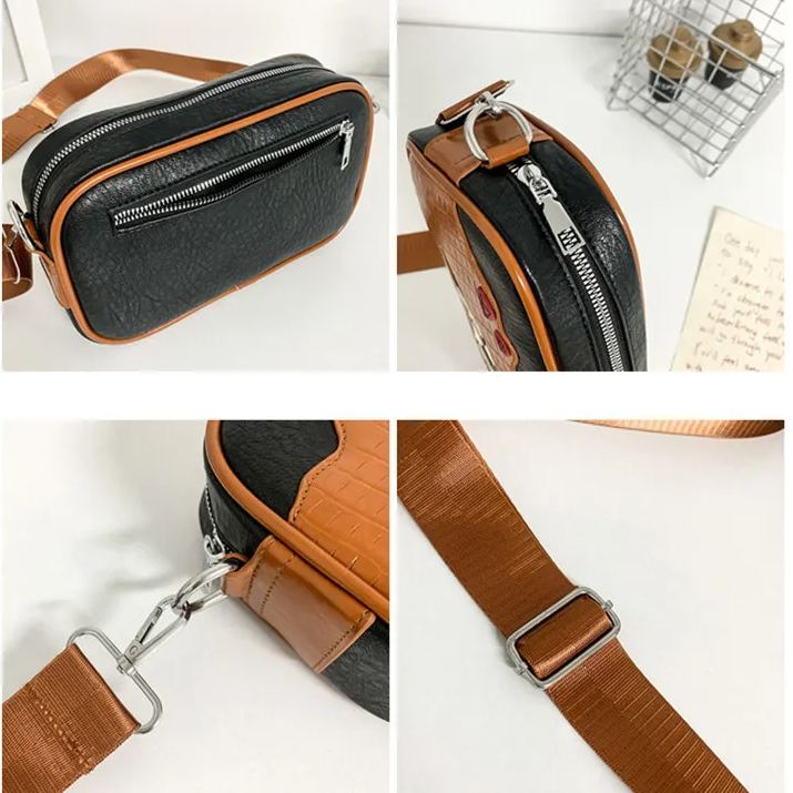 Crocodile Leather Cowhide Personalized Shoulder Slanting Small Square Bag-Zdaazd