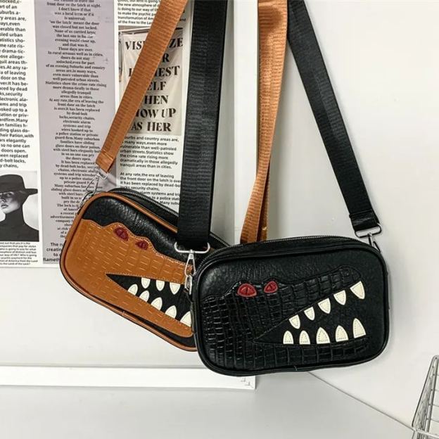 Crocodile Leather Cowhide Personalized Shoulder Slanting Small Square Bag-Zdaazd