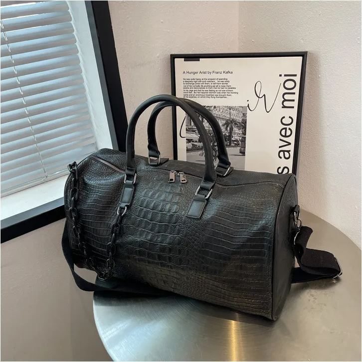 Short trip bag large capacity crocodile leather waterproof man-Zdaazd