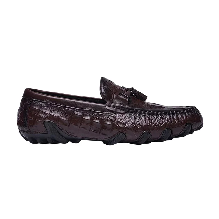 Crocodile print business casual loafers-Zdaazd