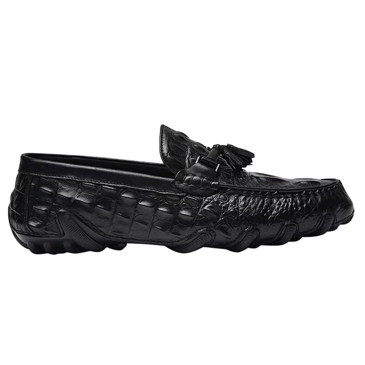 Crocodile print business casual loafers-Zdaazd