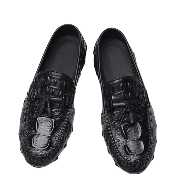 Crocodile print business casual loafers-Zdaazd