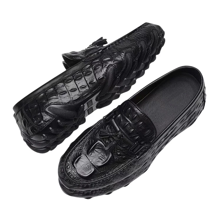 Spring, summer and autumn men's casual shoes crocodile pattern leather shoes-Zdaazd