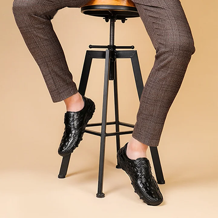High-end business crocodile leather men's shoes-Zdaazd