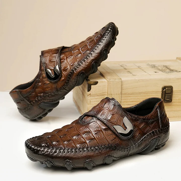 High-end business crocodile leather men's shoes-Zdaazd