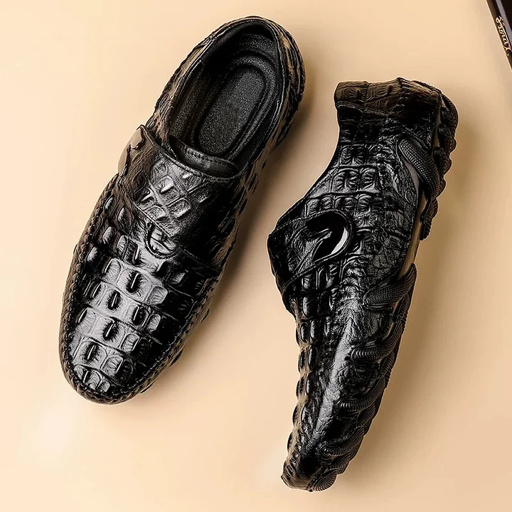 High-end business crocodile leather men's shoes-Zdaazd