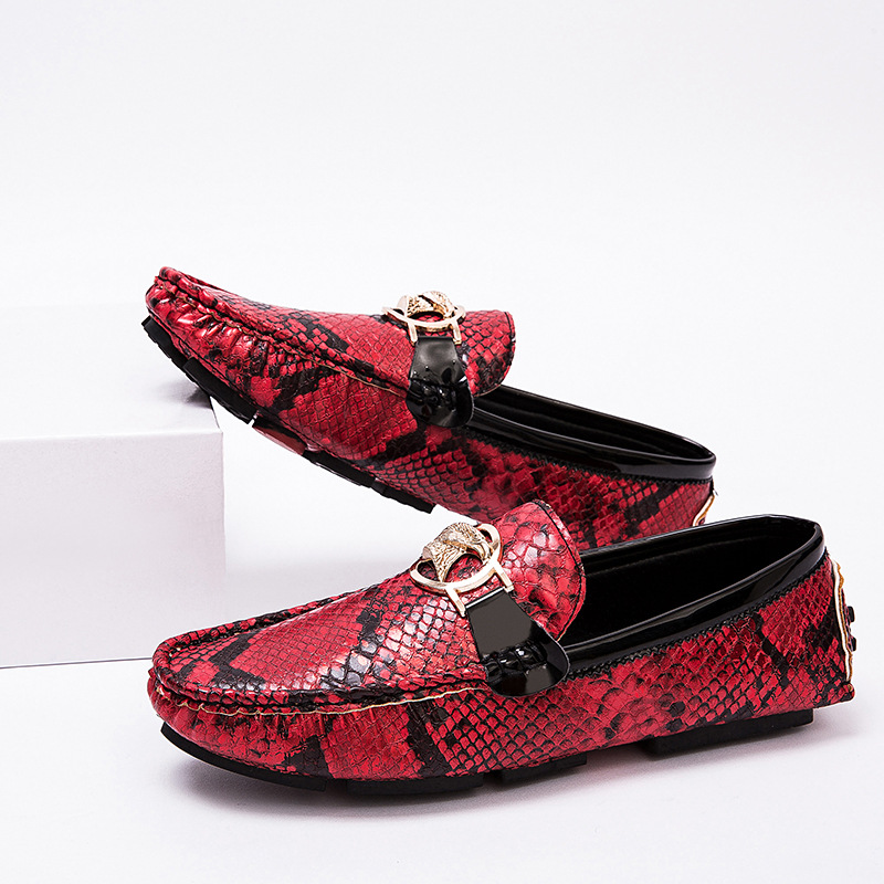 Trendy snake print loafers-Zdaazd