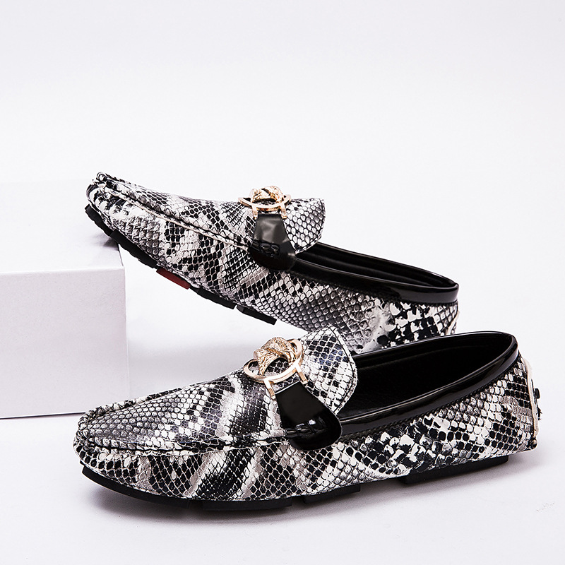 Trendy snake print loafers-Zdaazd