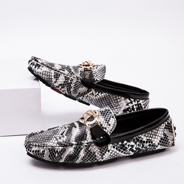 Trendy snake print loafers-Zdaazd