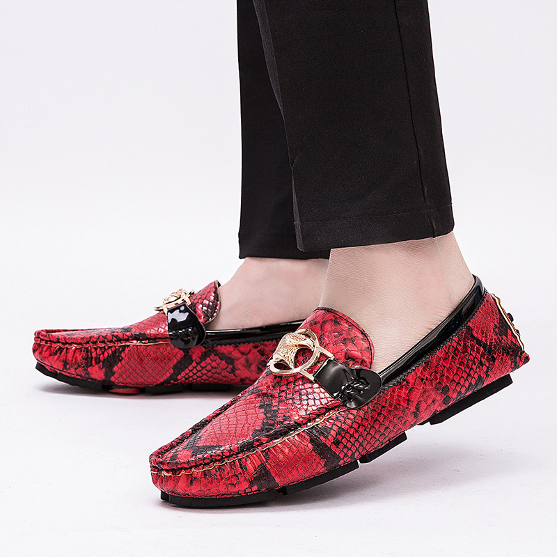 Trendy snake print loafers-Zdaazd