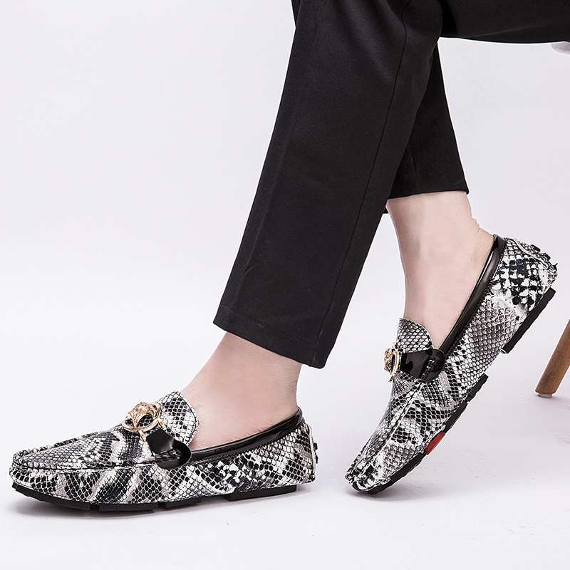 Trendy snake print loafers-Zdaazd