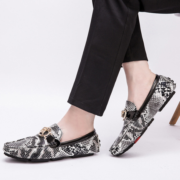 Trendy snake print loafers-Zdaazd