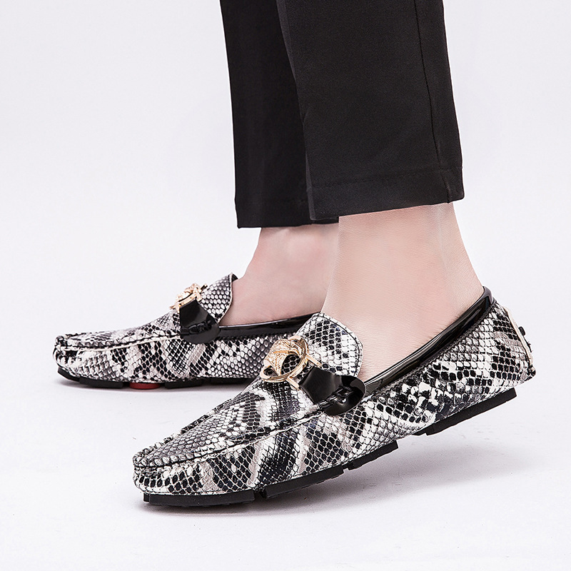 Trendy snake print loafers-Zdaazd