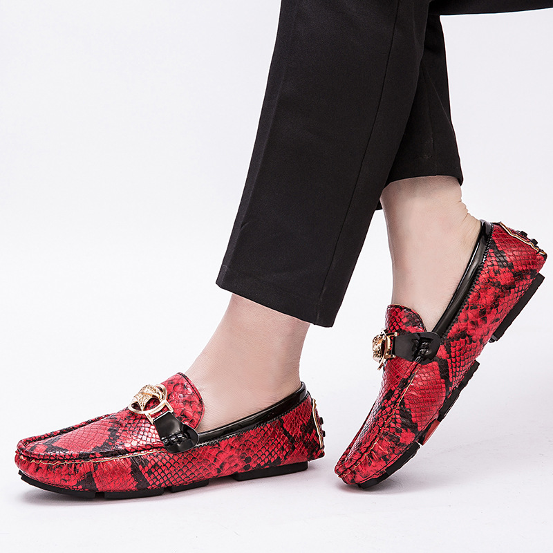 Trendy snake print loafers-Zdaazd