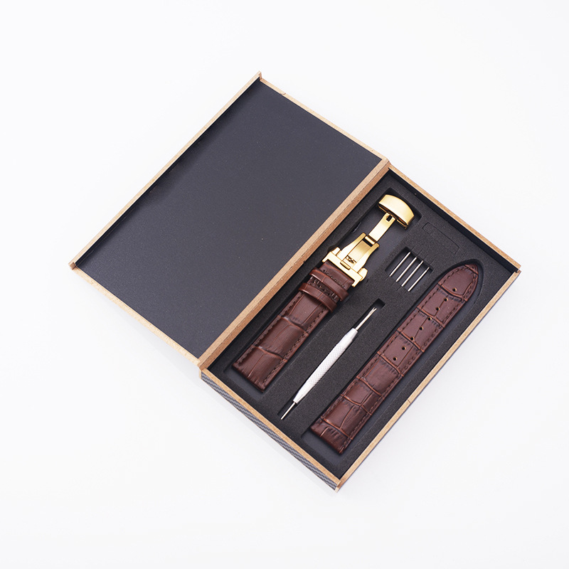 Butterfly buckle crocodile leather wristband-Zdaazd