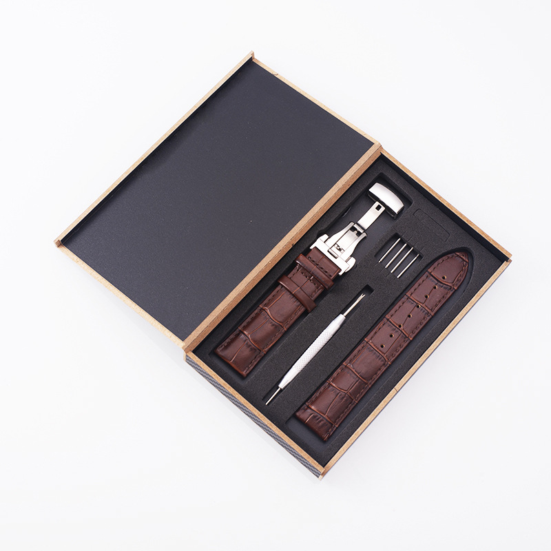 Butterfly buckle crocodile leather wristband-Zdaazd