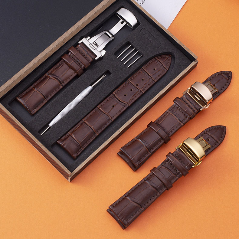 Butterfly buckle crocodile leather wristband-Zdaazd